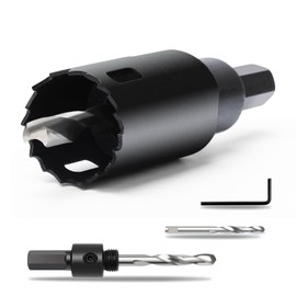 5/8" 丨16mm Hole Saws with Heavy Duty Arbor HSS Bi-Metal Hole Cutter Drill Bit for Wood Cornhole Boards Plastic Drywall Metal Fiberboard(Black)