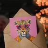 Artery8 Greeting Card Dandy Leopard Floral Suit Glasses Bow Tie