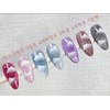 Sky Blue Handmade Nail Tips - Petit Round / 스카이
