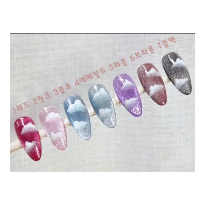 Sky Blue Handmade Nail Tips - Petit Round / 스카이