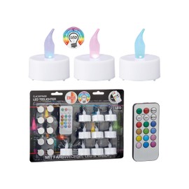 LED Tea Light Colour Changing Set of 10 with Remote Control 4 cm