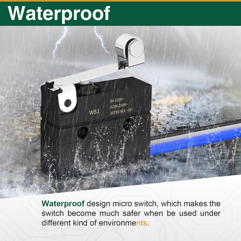 3PCS Waterproof Micro Limit Switch, SPDT 1NO 1NC, IP67 Sealed