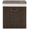 'vidaXL Eco-friendly Bamboo Laundry Bin, Rectangular, Dark Brown, Lightweight and