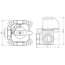 AQUA HEATING Three-Way Mixer Valve 3/4 Inch 3-Way Mixer Heating System