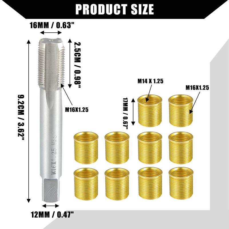 X AUTOHAUX Outer/Universal Spark Plug Thread Repair Tools with M14x1.25