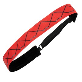 Julibands No-Slip Athletic Headbands | Hockey Sticks | Red