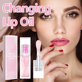 Farbwechselndes Lippenöl, Lippenbalsam-Stift Farbwechselndes Feuchtigkeitsspendendes Lippenöl Plumping Lippenöl Farbwechsel-Lippenglanz, Langlebiger Lipgloss Für Lippenpflege Und Trocken