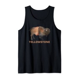 Yellowstone bison art Yellowstone buffalo for men in a hat Tank Top