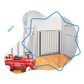 Badabulle Kit of 2 Safe & Lock Safety Gate Adapters for Stair Railings, Wall Corners, Balustrades