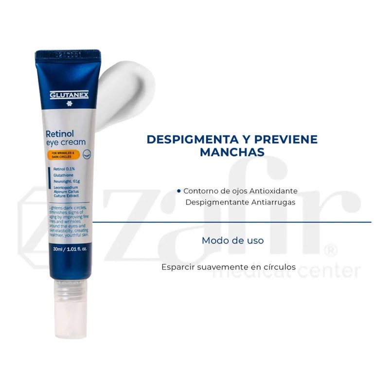 Crema Contorno Ojos Glutanex Retinol Despigmentante 30ml Todo Tipo Piel