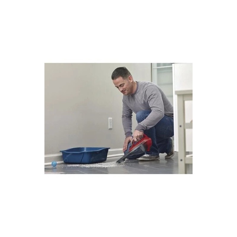 BLACK+DECKER 15" Red Cordless Handheld Vacuum Bagless Battery Upholstery Dust