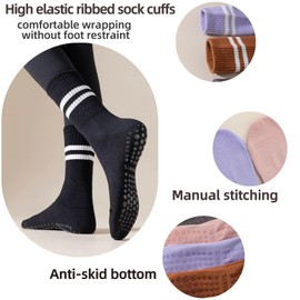 LucFoxsy Pilates Socks Yoga Socks for Women Non Slip Hospital Socks for Women Barre Sticky Socks