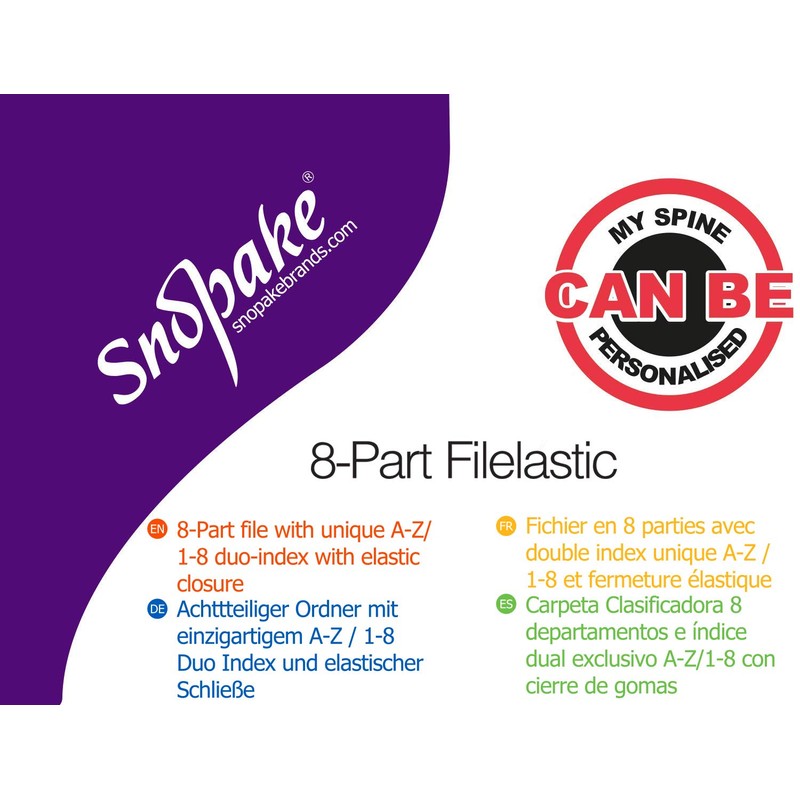 Snopake A4 FileLastic 8-part Rainbow with Duo-Register [1 piece] Multi-part