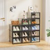 Ekisemio 12 Pack Shoe Storage Boxes, Stackable Clear Plastic Shoe