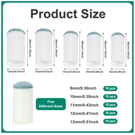 50 PCS Pool Stick Tips, Billiard Cue Tips Pool Replacement Repair Kit Screw-On and Slip-On Snooker Cue Stick Ferrules for Pools Table Cues Stick-Tips Head and Leather Snooker Sticks (9/10/11/12/13 mm)