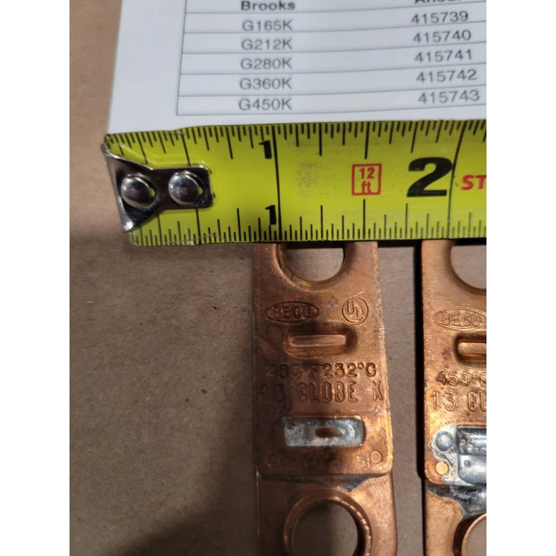 Globe Technologies Corporation Lot Of 2 X 450*F 232*C Fusible