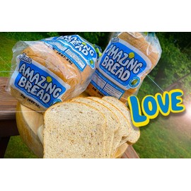 Jim's Amazing Bread - / Sliced Whole Wheat Bread 2lb / Gluten Inactive Whole Cell Wheat / 5 Grams of Fiber/ 6 All-Natural Ingredients/Healthy and Delicious – (4 Loaves)