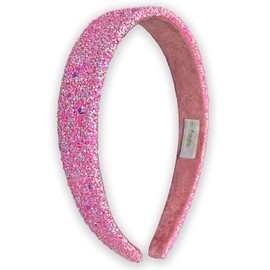 Shiny headband for girls, cute shiny non-slip headband Rainbow sequin hair accessories for little girls, pink headband for little girls hair accessories, shiny wide headband for kids, women