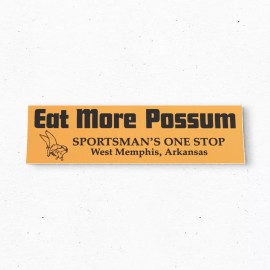 Two Bit Press Eat More POSSUM Bumper Sticker - ARKANSAS Orange Vintage Style - Vinyl 80s 90s