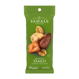 Sahale Snacks Mango Tango Almond Trail Mix, 1.5 oz Grab & Go Bags (18 Packs) - Dry-Roasted Deluxe Mixed Nuts with Dried Mango & Banana Chips - Non-GMO, Kosher Trail Mix & Certified Gluten-Free Snacks