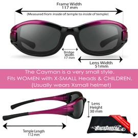 Bikershades Motorcycle Safety Sunglass Foam Padded Pink Frame PETITE Women & Girls 2 Pairs