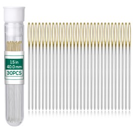 MASPHY 30 Pieces Sewing Needles, 4 cm Large Eye Needles, Embroidery Needles Set, Large-Eyed Blunt Needles with Transparent Bottle for Hand Sewing Wool Leather Crafts