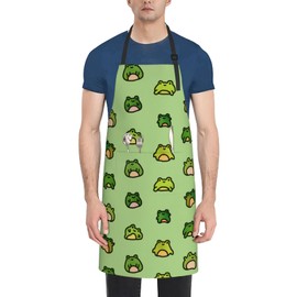 Funny Frog Aprons for Women Men with Pockets, Kitchen Cooking Cute Frog Apron Holidays Gifts Apron