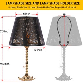 Small Lamp Shade, ALUCSET Barrel Metal Lampshade with Pattern of Trees for Table Lamp and Floor Light, Top Diameter 6 X Bottom Diameter 10 X Height 7.5 Spider