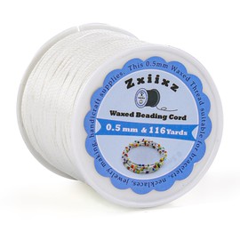 Zxiixz 116Yards 0.5mm Bracelet String, Waxed String Cord for Bracelet Making, Beading Thread for Bracelet Beads, Friendship Bracelet String for Bracelet Making, Waxed Polyester Cord for Jewelry Making