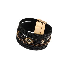 Stocking Stuffers Holiday Outfits for Women 2024 Leather Bracelets for Women Boho Bradied Leather Wrap Bracelet Evil Eye Bracelet Trendy Cuff Bracelet Birthday Gifts for Girls