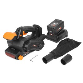 WEN Cordless Belt Sander, Variable Speed, Handheld and Portable with 20V Max 4.0Ah Battery and Charger (20418)