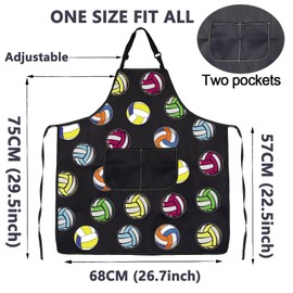 ENSIANTH Volleyball Apron for Women Men Volleyball Kitchen Cooking Home Apron With Pocket Volleyball Lover Player Sport Fan Gift (volleyball apron)