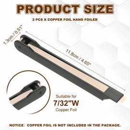 PATIKIL Copper Foil Hand Foiler, 2 Pcs Stained Glass Copper Foil Tool Hand Foiler for 7/32" Width Wrapping Tools for Glass DIY Handcraft Making, Black