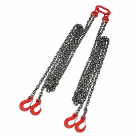Chain Sling, Engine Lift Chain G80 Alloy Steel Engine Chain Hoist Lifts 5 Ton with 4 Leg Grab Hooks 4 Legs 10ft Alloy Steel Lifting Sling Hook Chain Durable