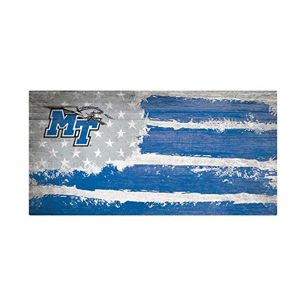 Fan Creations NCAA Middle Tennessee State Blue Raiders Unisex MTSU Flag Sign, Team Color, 6 x 12