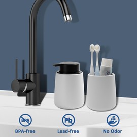 TOOZFO Soap Foaming Dispenser Ceramic with Easy-to-Press Pump Hand Foam Dispenser for Shampoo Bathroom Kitchen 12 oz