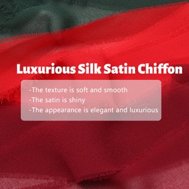 3PCS Silk Satin Ribbon, 1 Inch x 15 Yard Chiffon Ribbon with Frayed Edge, Satin Ribbons for Chritmas Gift Wrapping, Festive Decorations, DIY Crafts, Wedding Bridal Bouquets