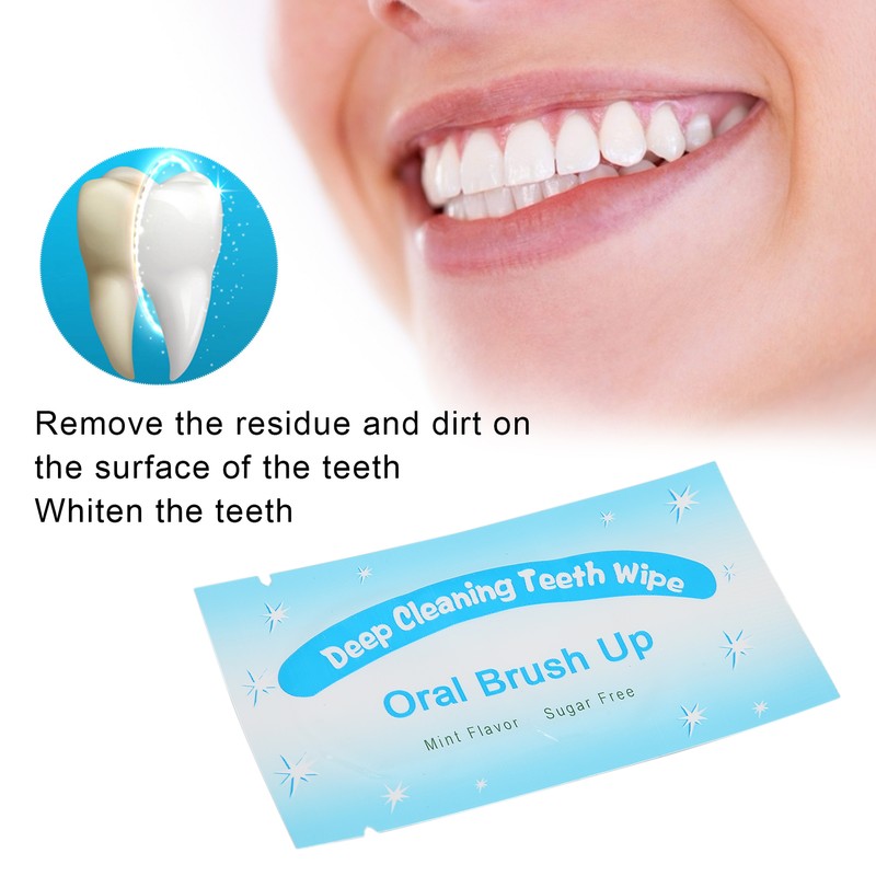 50pcs Disposable Finger Teeth Wipes Travel Portable Cleaning Dirt Removal