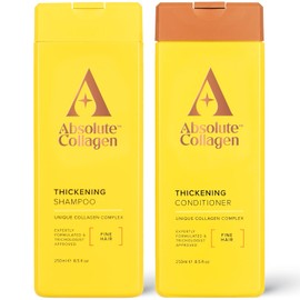 Absolute Collagen Thickening Shampoo and Conditioner Set for Thin and Fine Hair - Nourishes and Boosts Shine - Paraben-Free 500ml - One of the Most Trusted Hair Thickening Shampoo and Conditioner Sets