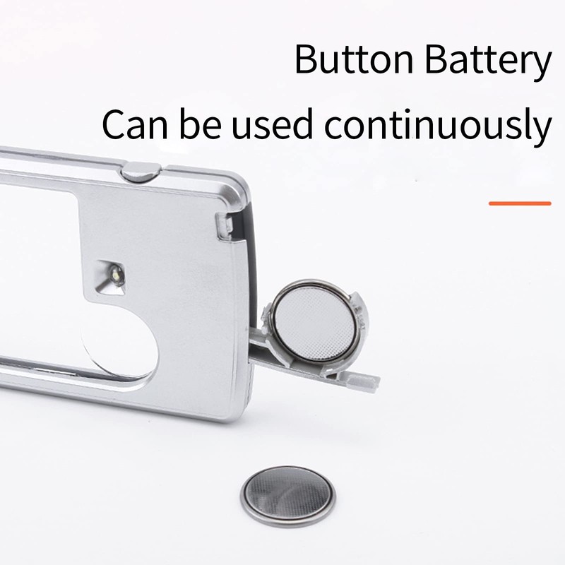 Pocket Magnifying Glass 3X & 6X LED Lighted Magnifier Slide