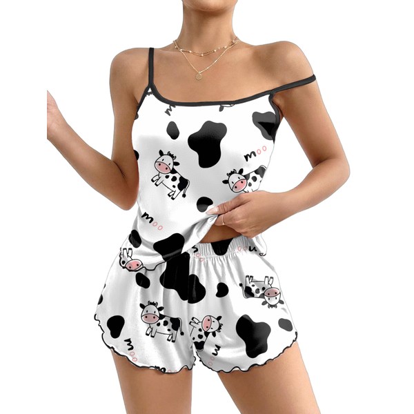 Ekouaer Womens Cami Pajama Sets 2 Piece Cute Print Pjs