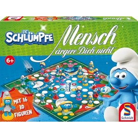 Schmidt Spiele 49455 Mensch ärgere Dich Nicht, The Smurfs, Family Game, Multi-Coloured