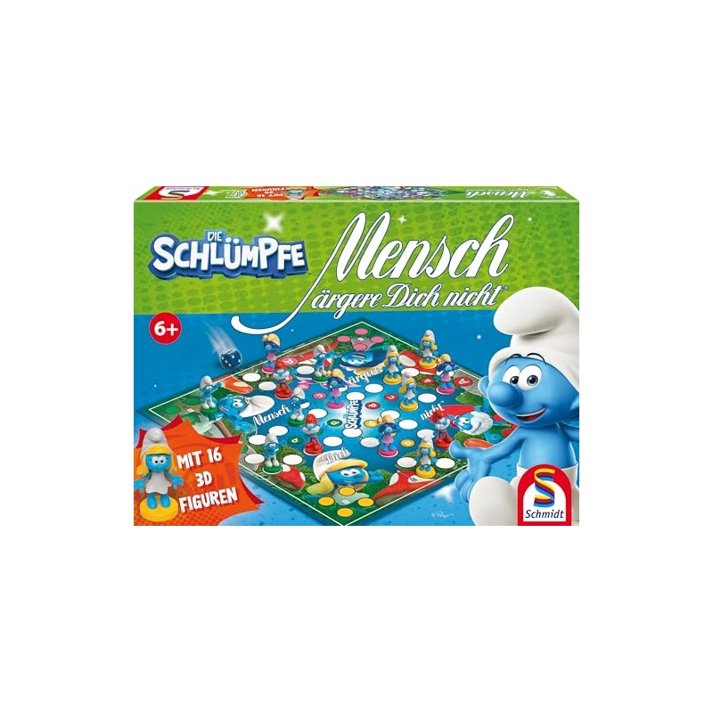 Schmidt Spiele 49455 Mensch ärgere Dich Nicht, The Smurfs, Family