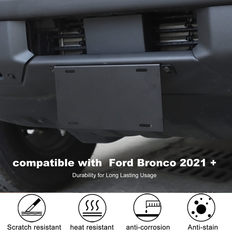 Front License Plate Holder Compatible with Ford Bronco 2021-2024+, Front