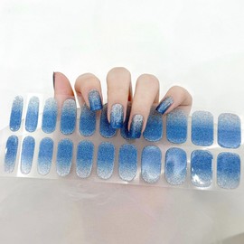 Virellay UV Gel Nail Foil, Full Cover Gel Nail Stickers (Blue, Full Cover)