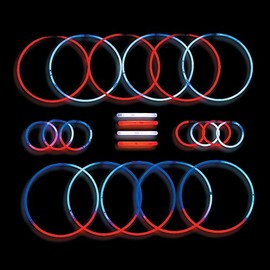 Fun Express - Patriotic Mega Value Glow Assortment for Fourth of July - Jewelry - Glow - Misc Glow - Fourth of July - 500 Pieces