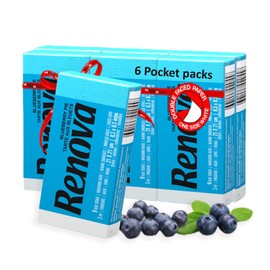 Renova Scented Pocket Tissue - 9 Tissues/Pack - 3-Ply (6 Pocket Packs, Blue Blueberry pie)
