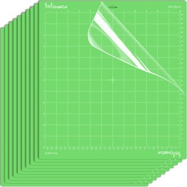 Crabcut Cutting Mats for Cricut Maker 4/Explore 4/Maker 3/Explore 3/Air 2 12x12 Inch 10Pack Green StandardGrip Durable Long Lasting Standard Stickness Replacement Sticky Cut Mat for HTV Vinyl Projects