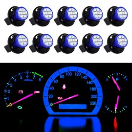Wogomz 10Set T10 194 168 Dash Instrument LED Light Bulbs, Bright Panel Gauge Cluster Indicator Light Bulbs with Twist Lock Socket, Car Replacement Lights for Dashboard Light Map Light (Blue)
