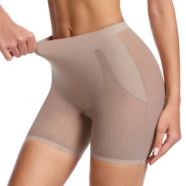 Lynclare Shapewear Shorts Seamless Under Ddress Slip Short Tummy Control Underwear for Women Beige L